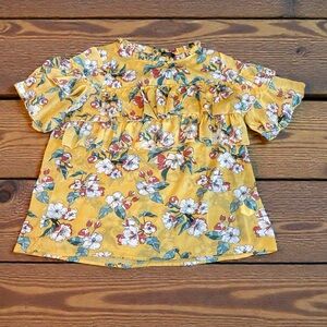 Women’s Floral Popover Blouse Layered Front (L/XL)